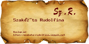 Szakáts Rudolfina névjegykártya